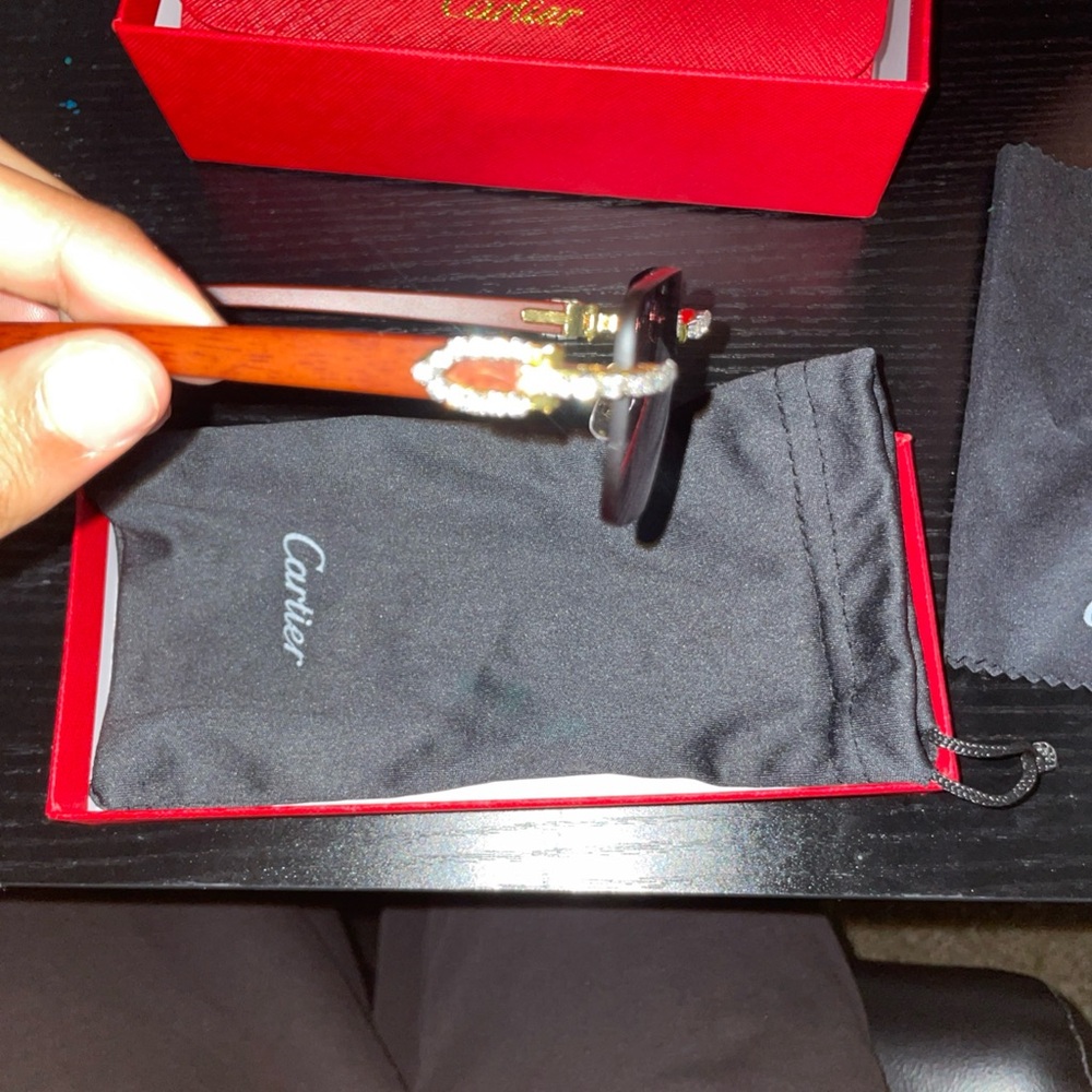 Cartier Gold and Dark Purple Sunglasses - Picture 3 of 8